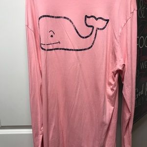 Vineyard Vines pink tshirt with navy screen print